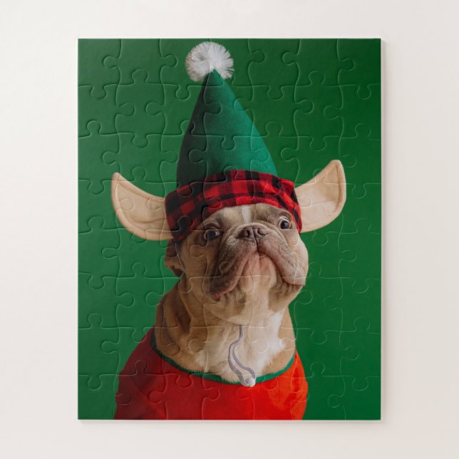 Puzzle Duende de Navidad Perro Divertido Mascota Navidad (Vertical)