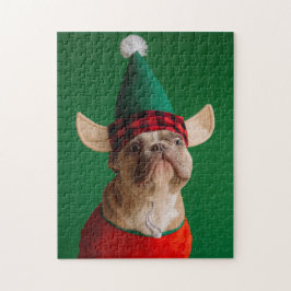 Puzzle Duende de Navidad Perro Divertido Mascota Navidad