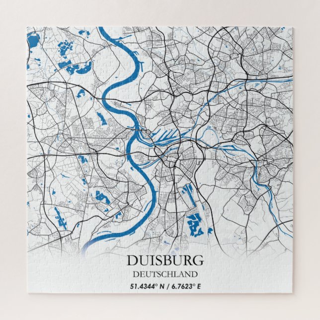 Puzzle Duisburg Deutschland City Map Travel Simple (Vertical)