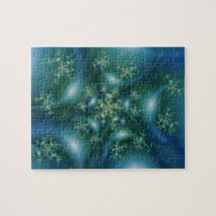 Puzzle Dulce Arte fractal azul y verde