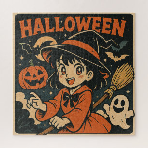Puzzle Dulce caricatura japonesa retro de Halloween