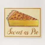 Puzzle Dulce como postre sureño de ajedrez de Virginia Pi<br><div class="desc">El diseño presenta un ilustracion original de una rebanada de pastel de ajedrez, un postre popular en Virginia y en todo el sur de Estados Unidos. El pastel de ajedrez, originario de Inglaterra, consiste en una corteza de torta rellena con un huevo, mantequilla, azúcar y harina. Este diseño de horneado...</div>
