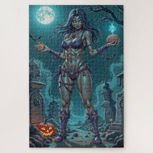 Puzzle Dulce de Halloween o Novia Zombie con Sesos