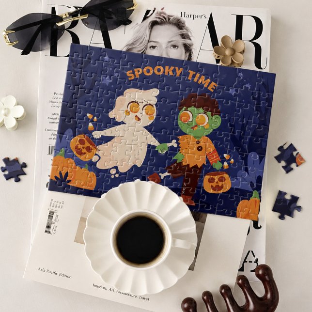 Puzzle Dulce Fantasma y Zombie de Halloween (Subido por el creador)