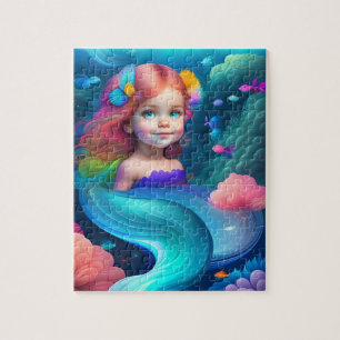 Puzzle Dulce Sirena Pequeña Colorida y Linda