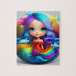 Puzzle Dulce Sirena Pequeña Colorida y Linda
