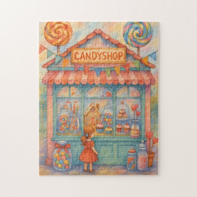 Puzzle Dulce Tienda de Caramelos Caprichosos Acuarela (Vertical)