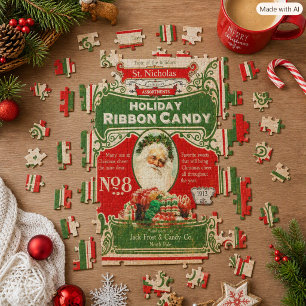 Puzzle Dulces Navideños Vintage 1913 con Santa