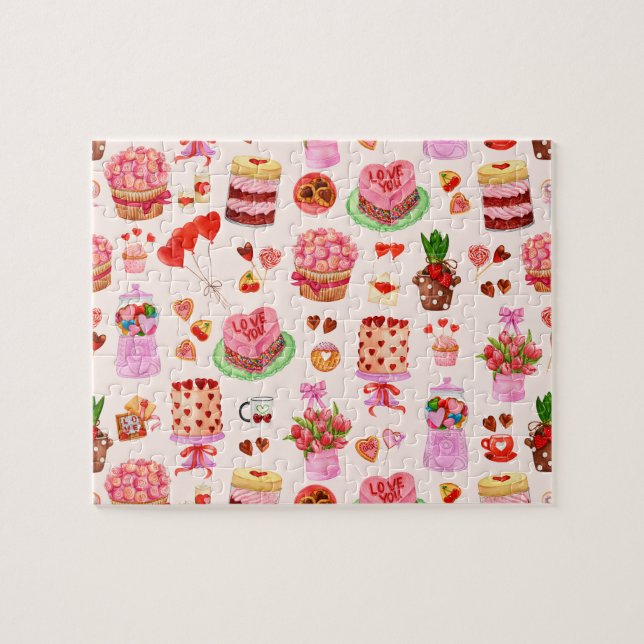 Puzzle Dulces, pasteles y postres Día de San Valentín fes (Horizontal)