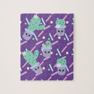 Puzzle Dulces Purpurina y Diversión de Cactus para Niños