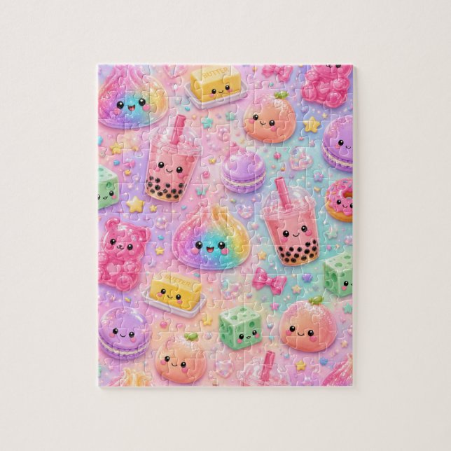 Puzzle Dulces Squishies de Dumpling Brillantes Arcoíris K (Vertical)