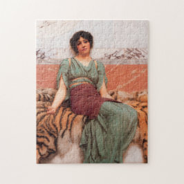 Puzzle Dulces sueños (bella mujer romana en piel de tigre