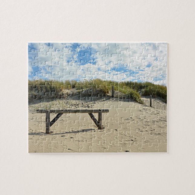 Puzzle Dunas de arena con valla de madera (Horizontal)