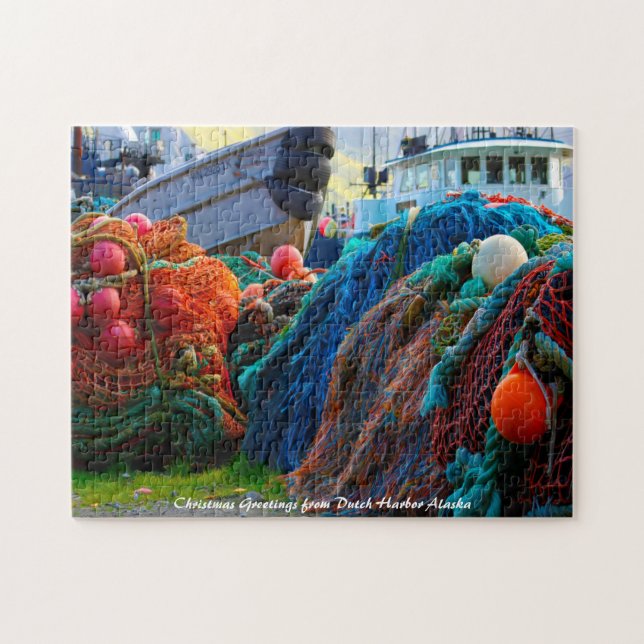 Puzzle Dutch Harbor Alaska. Felicitaciones de Navidad (Horizontal)