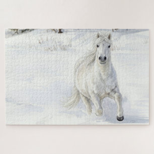 Puzzle Dyfra el caballo islandés galopando en la nieve