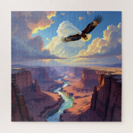 Puzzle Eagle Flying over a Canyon