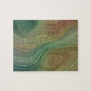 Puzzle Earthy Strata   Agitación de oro verde esmeralda m