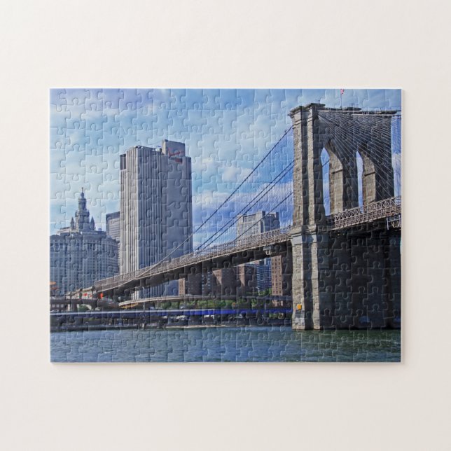 Puzzle East River: Puente de Brooklyn y Edificio Municipa (Horizontal)