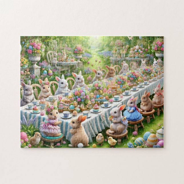 Puzzle Easter Bunny Celebration Forest Dinner Party  (Horizontal)