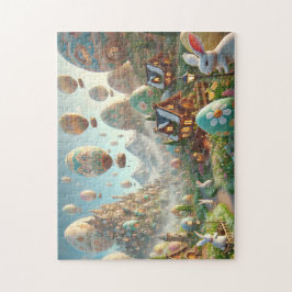 Puzzle Easter Egg Wonderland Whimsical Bunny Scene