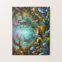 Puzzle Easter Woodland, Enchanted Forest, Spring Bunnies