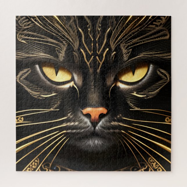 Puzzle Ebony y gato dorado (Vertical)