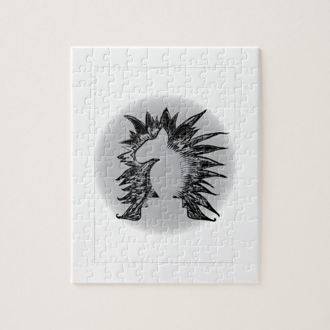 Puzzle EBT ajedrez caballero moderno ilustracion de arte  (Vertical)