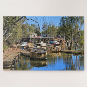 Puzzle Echuca, muelle y vapores, Victoria