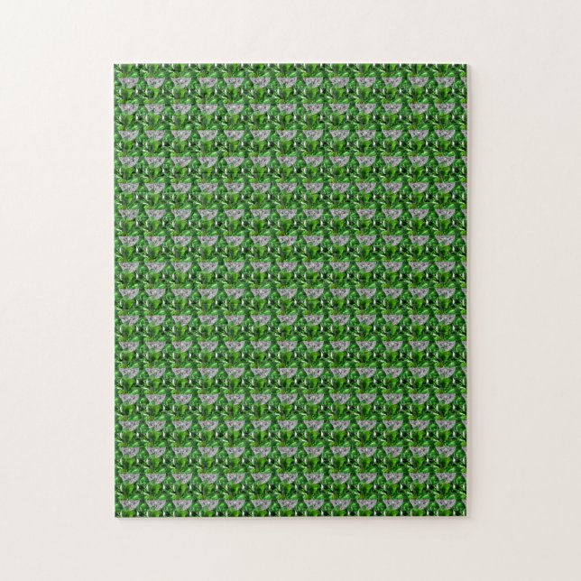Puzzle Ecologista de Gemstone Diamante Esmeralda Verde (Vertical)