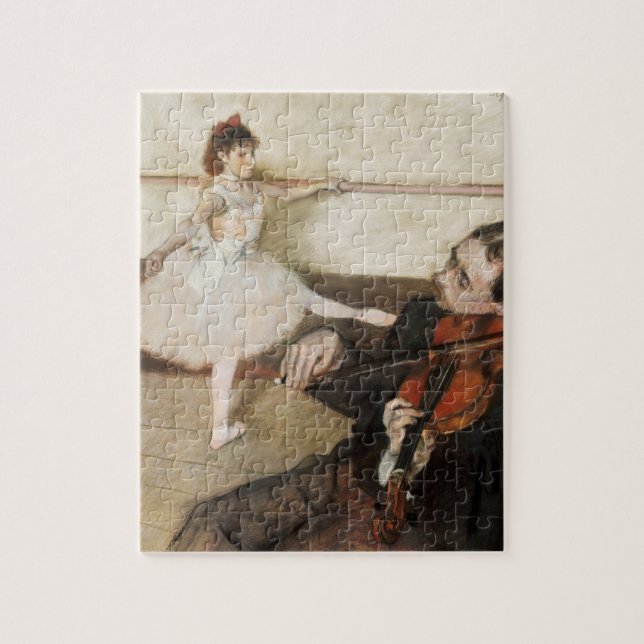 Puzzle Edgar Degas. Lección de danza. Impresionismo vinta (Vertical)