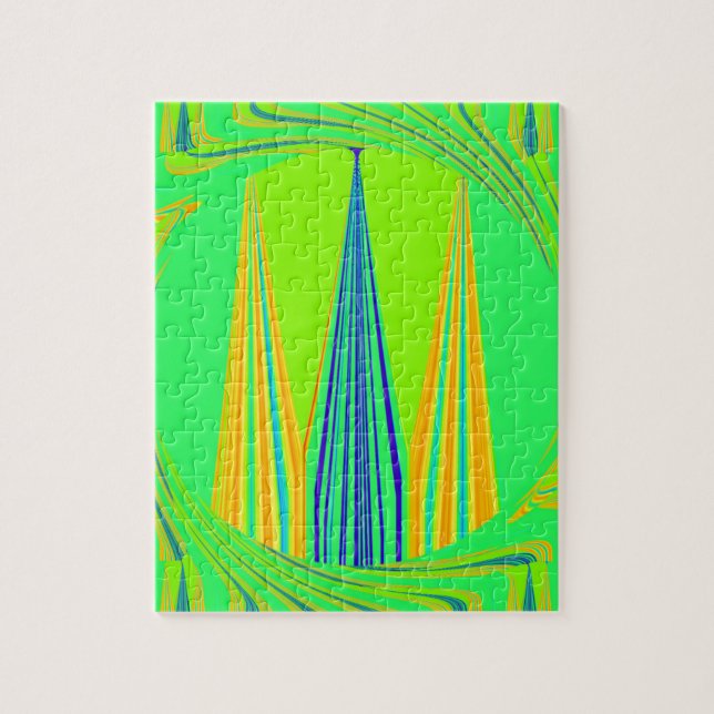 Puzzle Edgy Geometrical Neon Design (Vertical)