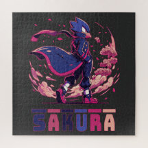 Edgy Sakura Warrior Bird Anime Illustration