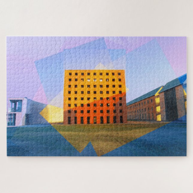 Puzzle Edificio Aldo Rossi de arquitectura en Módena, Ita (Horizontal)