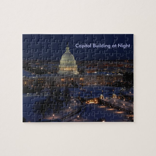 Puzzle Edificio del Capitolio de Estados Unidos de noche (Horizontal)