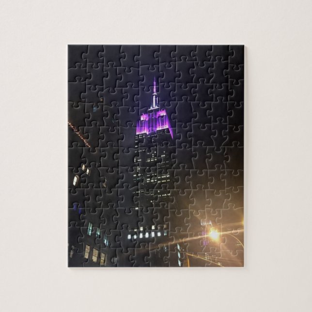 Puzzle Edificio del Estado del Imperio Púrpura NYC Nueva  (Vertical)