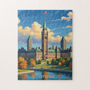Puzzle Edificio del Parlamento del Canadá en Ottawa, líne