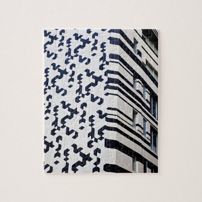 Puzzle Edificio moderno en blanco y negro en Hong Kong (Vertical)