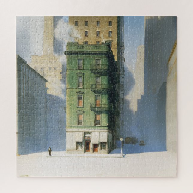 Puzzle Edificio verde en invierno en Nueva York (Vertical)