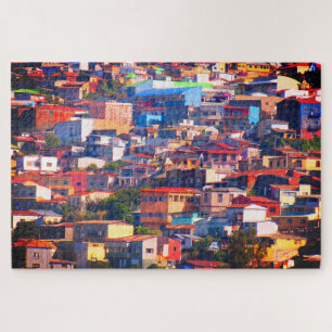 Puzzle edificios coloridos de valparaíso