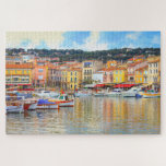 Puzzle Edificios costeros coloridos Boats Marsella Franci<br><div class="desc">Este pintoresco rompecabezas presenta el colorido puerto costero de Cassis,  Francia. ofrece juegos #naturaleza</div>