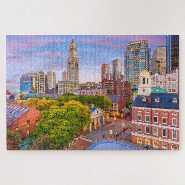 Puzzle Edificios de la ciudad de Boston Massachusetts EE. (Horizontal)