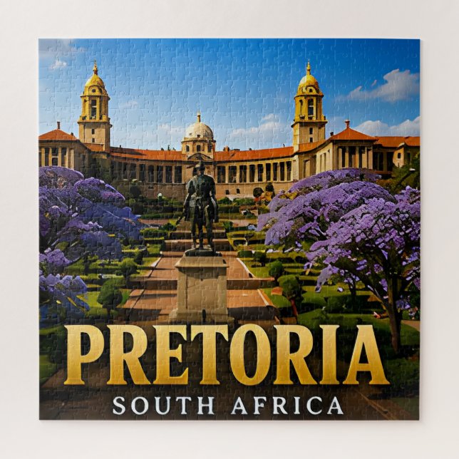 Puzzle Edificios de la Unión de Pretoria y flores de jaca (Vertical)