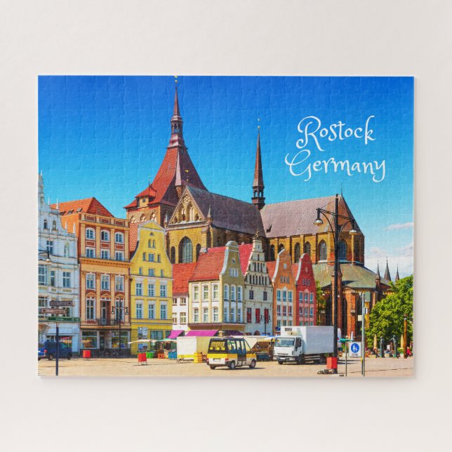 Puzzle Edificios históricos de Rostock, Alemania (Horizontal)