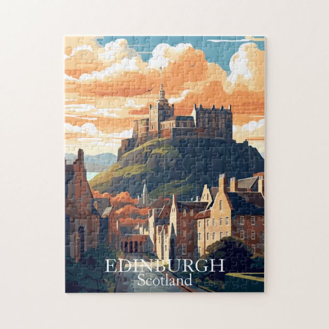 Puzzle Edimburgo, Castillo de Escocia Viajes Antiguos (Vertical)