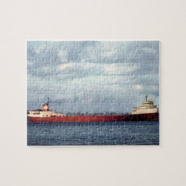 Puzzle Edmund Fitzgerald en el río St. Clair (Horizontal)