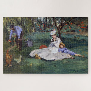 Puzzle Edouard Manet - La familia Monet en su jardín