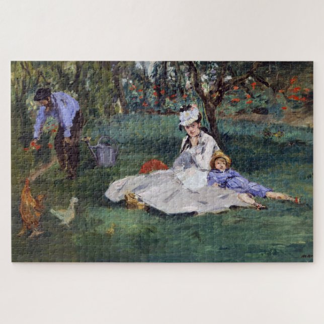 Puzzle Edouard Manet - La familia Monet en su jardín (Horizontal)