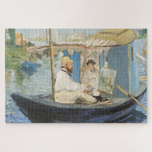 Puzzle Edouard Manet - Pintura de Monet en su barco de es
