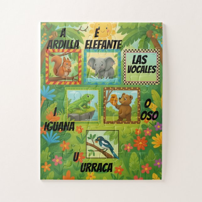 Puzzle Educativo de las Vocales para Niños  (Vertical)