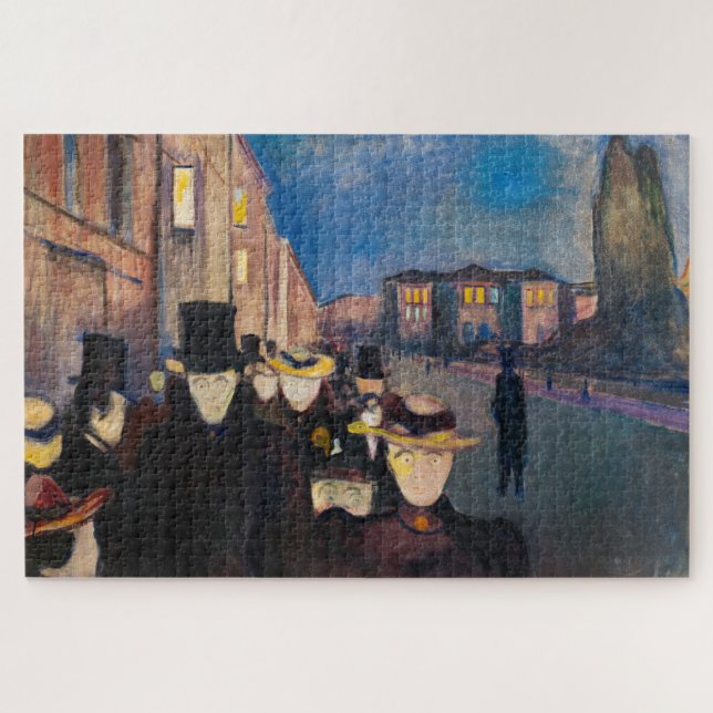 Puzzle Edvard Munch - Por la noche en la calle Karl Johan (Horizontal)